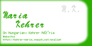 maria kehrer business card